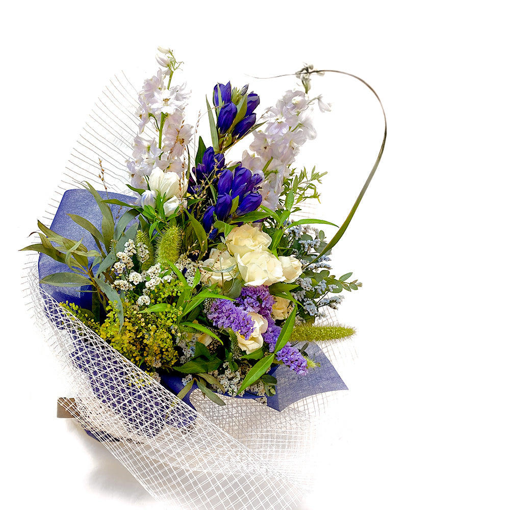 おまかせナチュラルブーケ Lサイズ(ブルー・パープル)