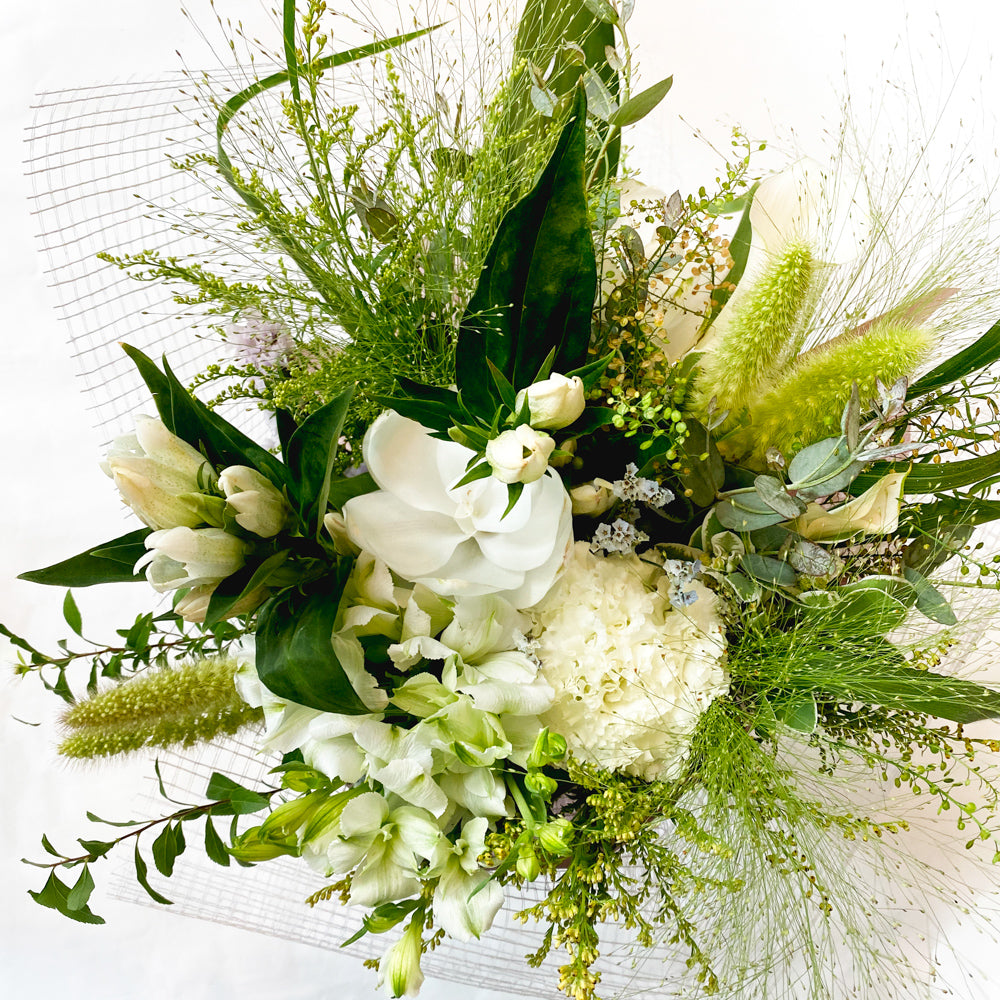 おまかせナチュラルブーケ Lサイズ(ホワイト・グリーン)