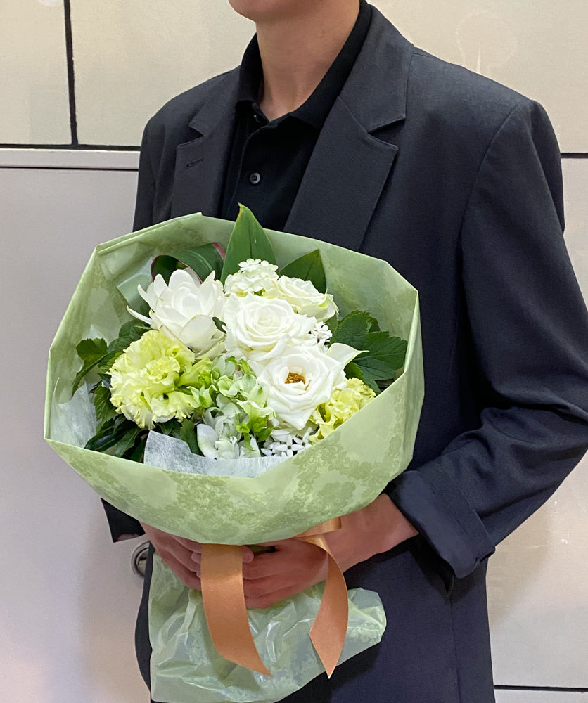 おまかせ花束 Lサイズ(ホワイト・グリーン)