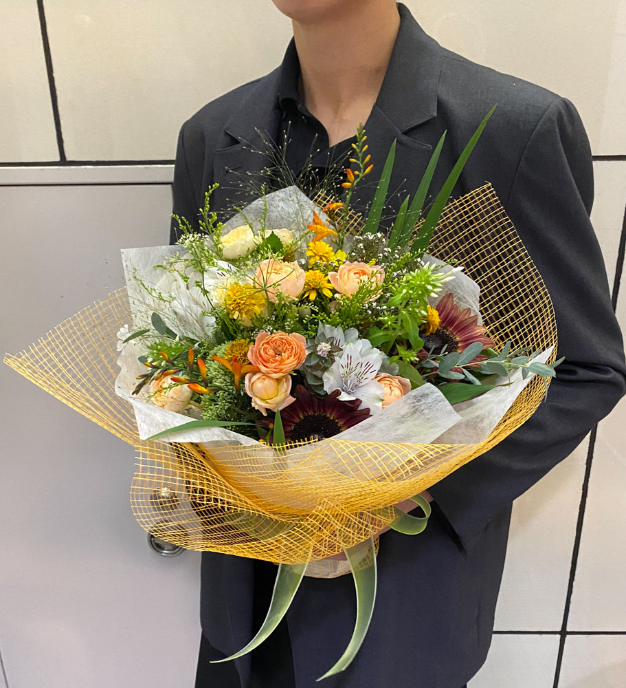 おまかせナチュラルブーケ Lサイズ(イエロー・オレンジ)