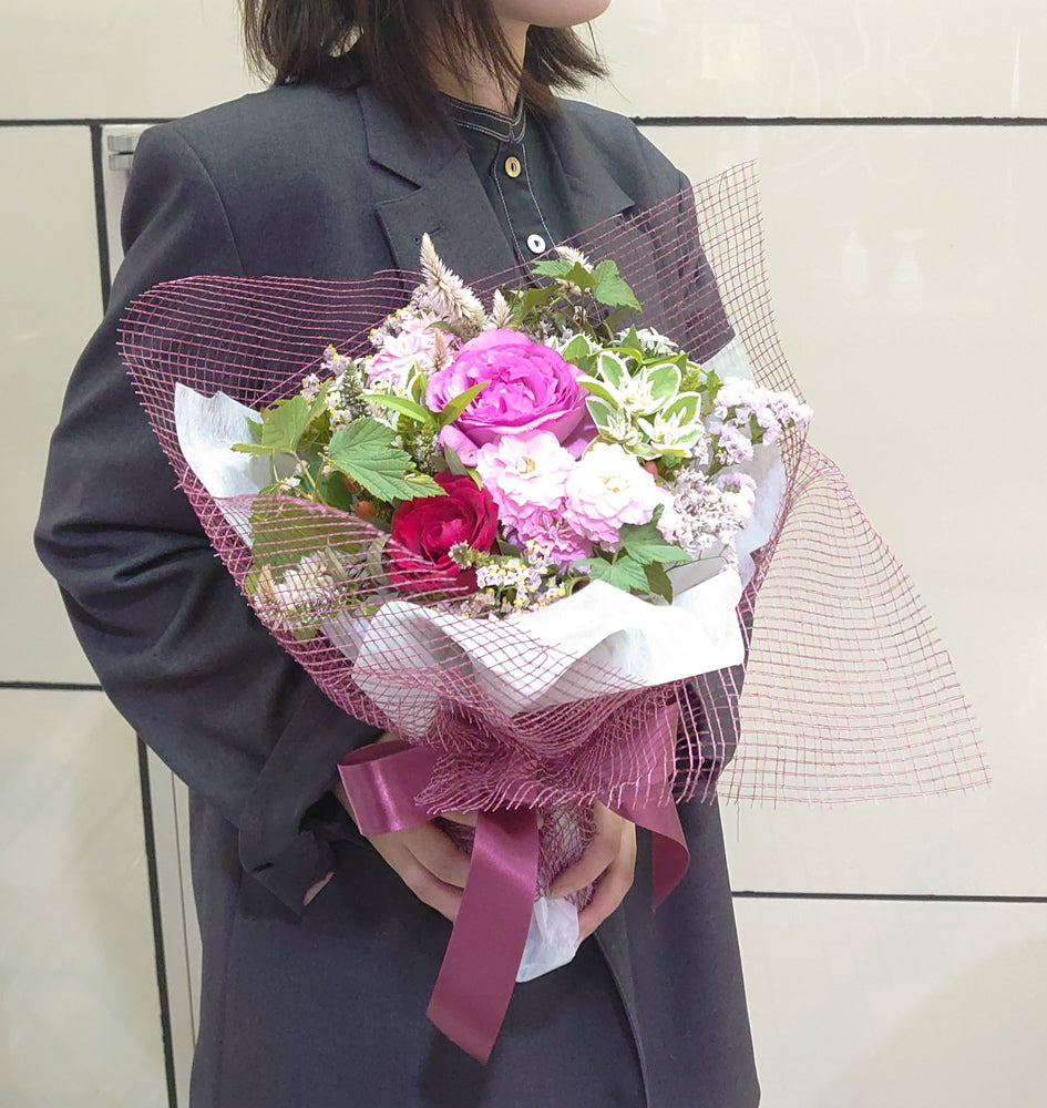 おまかせナチュラルブーケ Lサイズ(レッド・ピンク)