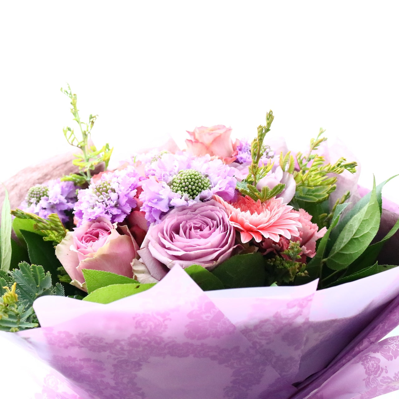 母の日 花束「ラベンダー・パープル系 大人らしい落ち着いたブーケ Lサイズ」ブーケ Lサイズ お祝い 結婚記念日 送別 お誕生日 喜寿 古希