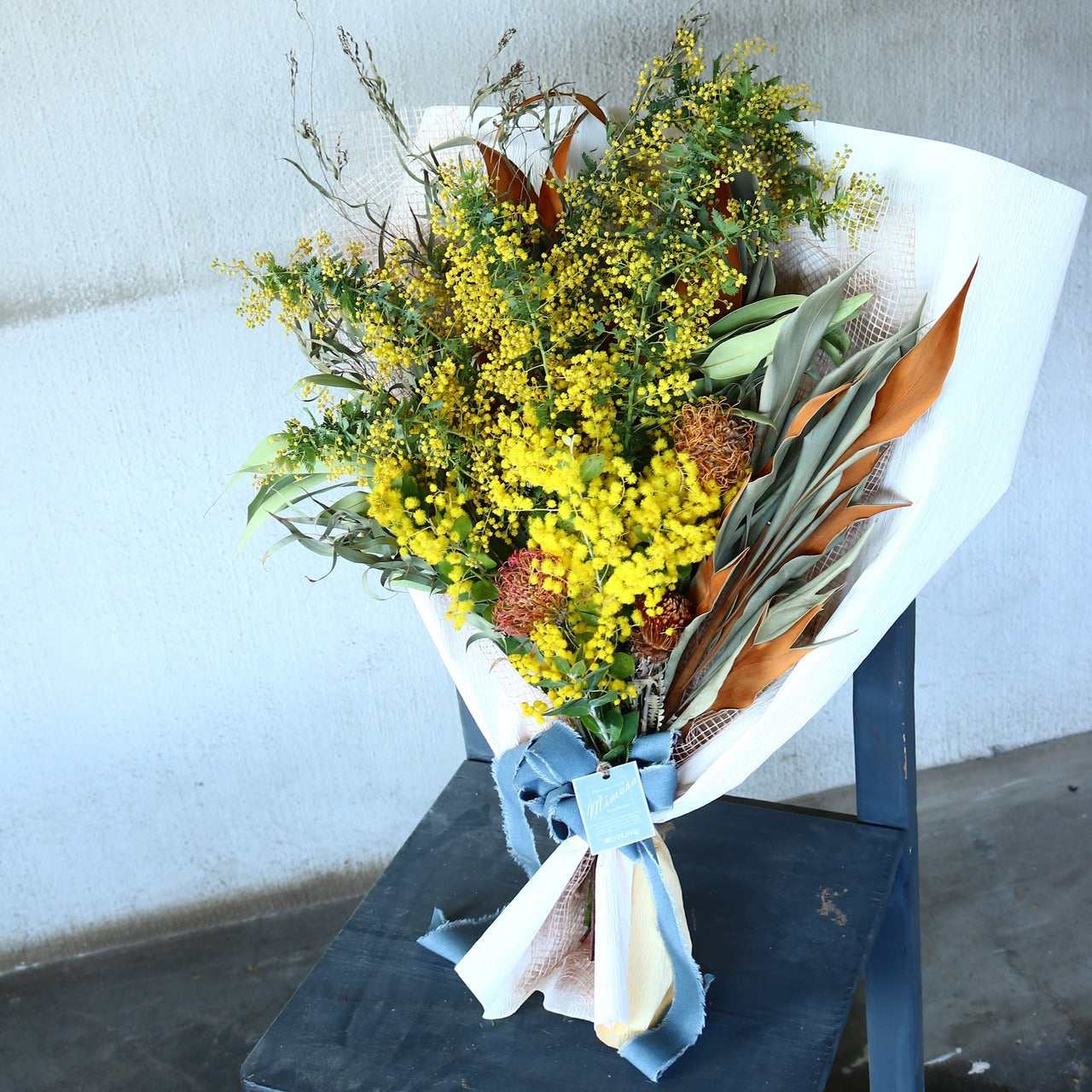 ミモザ スワッグ「ミモザのドライフラワーになる2WAYフレッシュスワッグ」Lサイズ 80cm ミモザ フレッシュ ミモザアカシア 花束