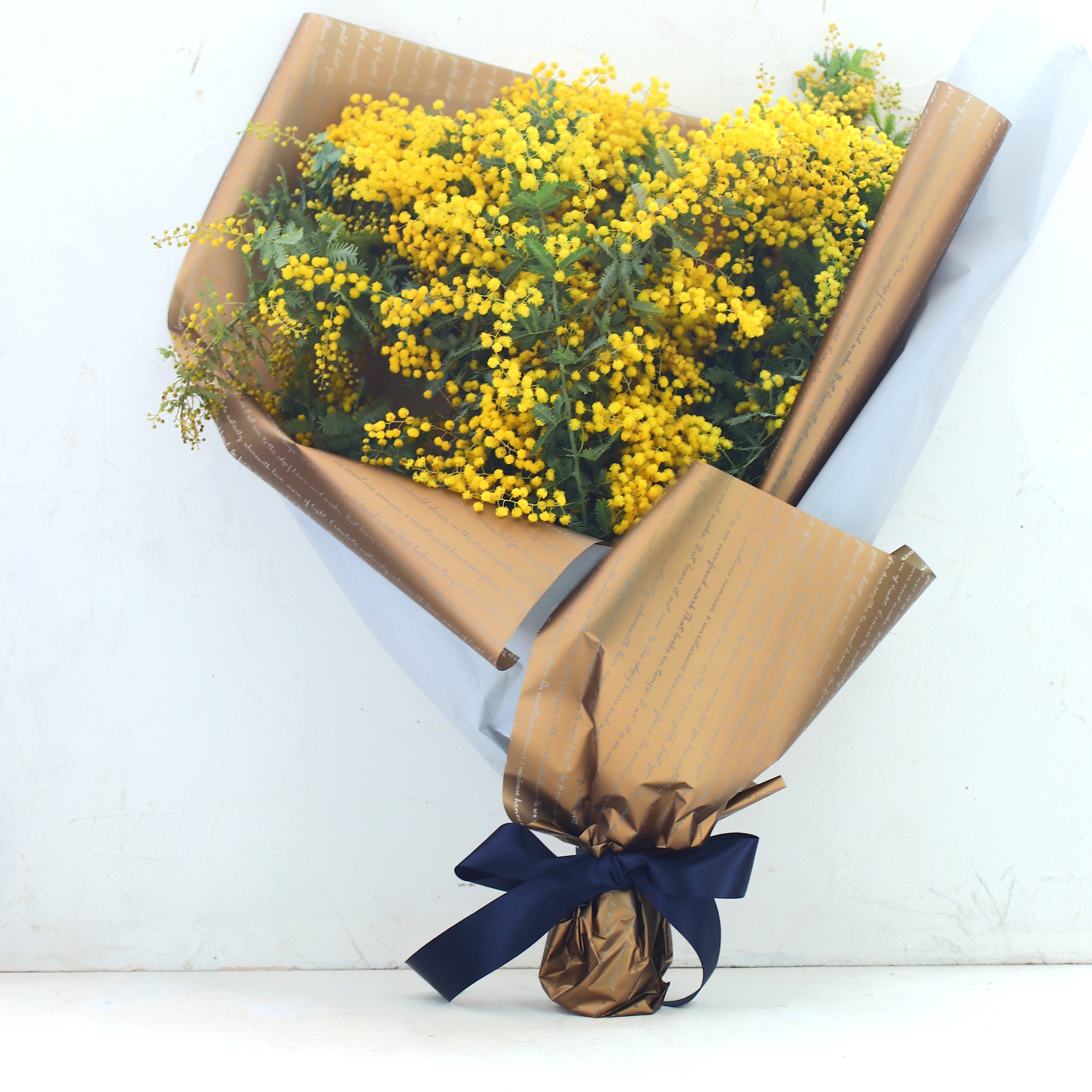 ミモザ 花束「ミモザのフレッシュブーケ」Lサイズ 70cm ミモザ フレッシュ ミモザアカシア 花束