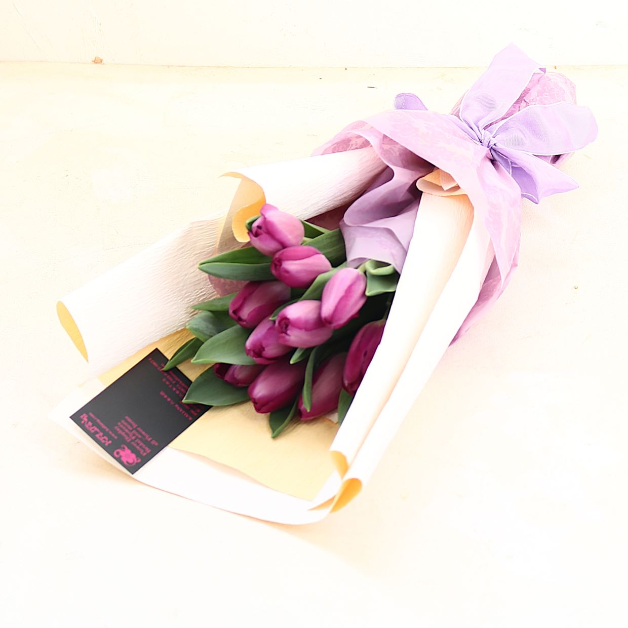春の花束「春を彩るチューリップの花束 紫系MIX10本」Sサイズ ブーケ お誕生日 お祝い 卒業 入学 離職 就職 就任