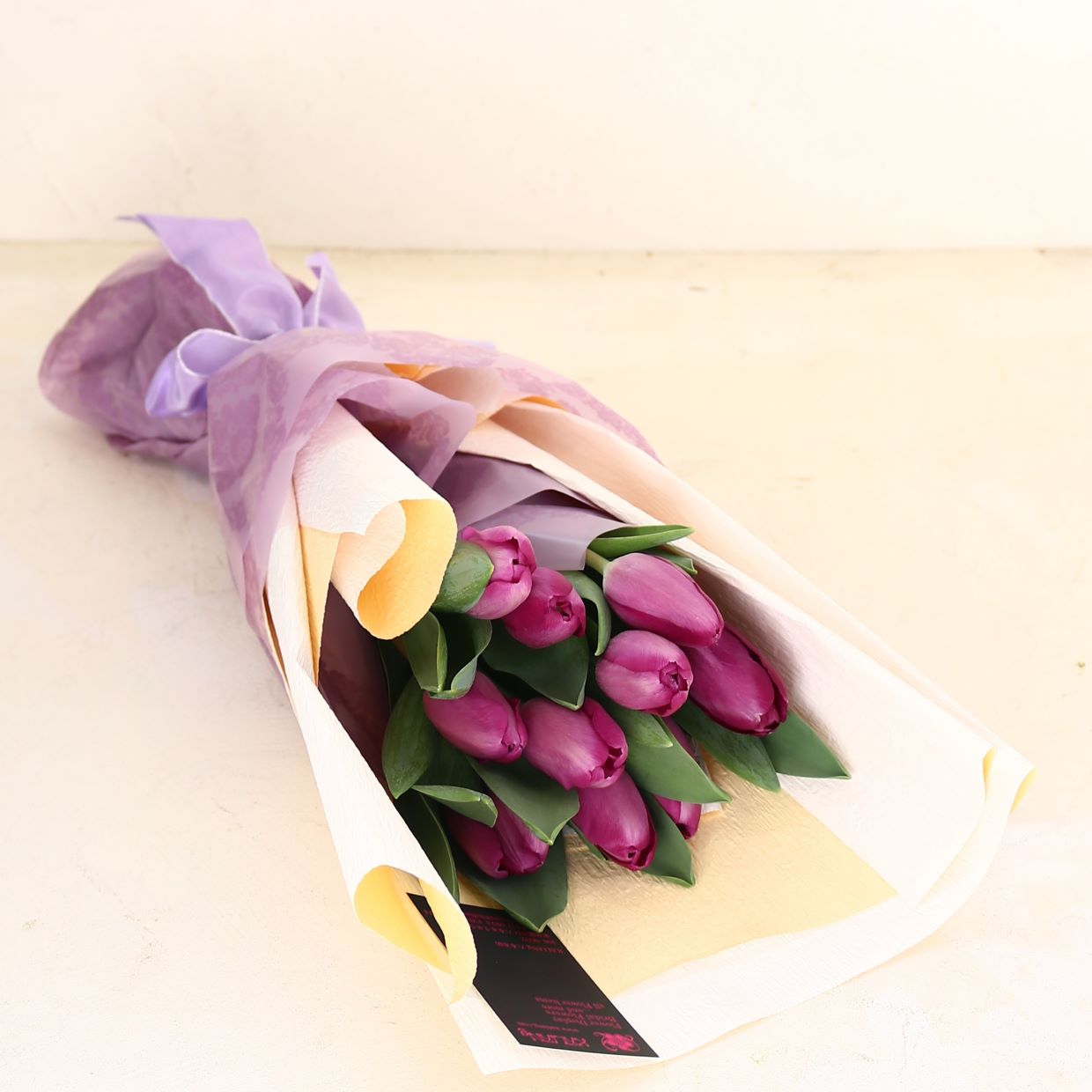 春の花束「春を彩るチューリップの花束 紫系MIX10本」Sサイズ ブーケ お誕生日 お祝い 卒業 入学 離職 就職 就任