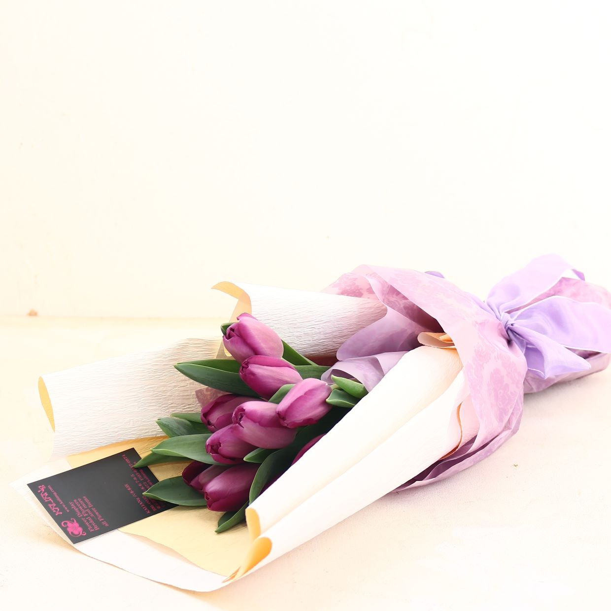 春の花束「春を彩るチューリップの花束 紫系MIX10本」Sサイズ ブーケ お誕生日 お祝い 卒業 入学 離職 就職 就任