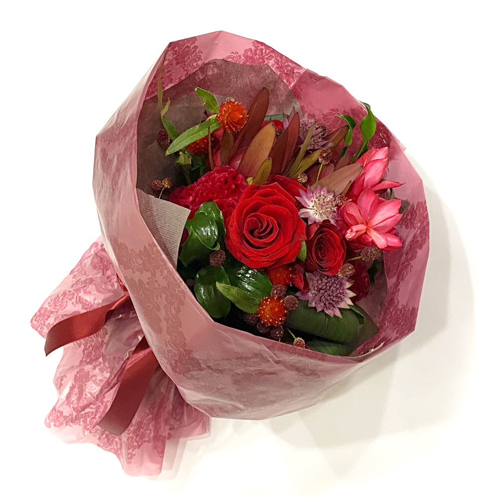 おまかせ花束 Mサイズ(レッド)