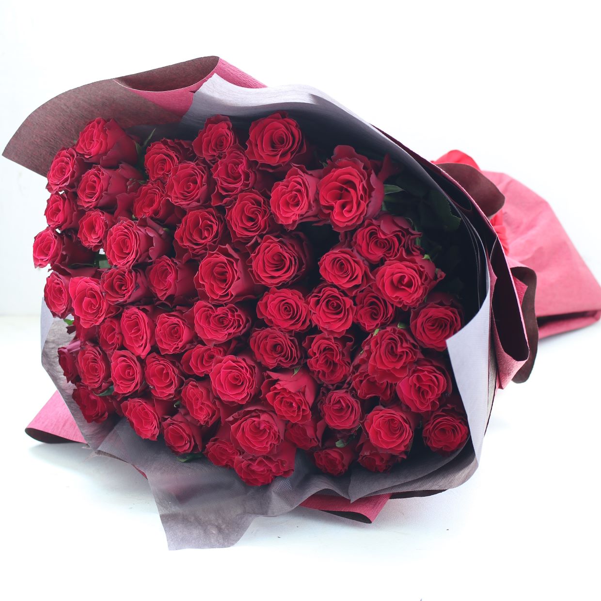 バラの花束「還暦祝い 赤いバラの花束60本」 赤 レッド系 還暦 お誕生日 プロポーズ 結婚式 Sサイズ