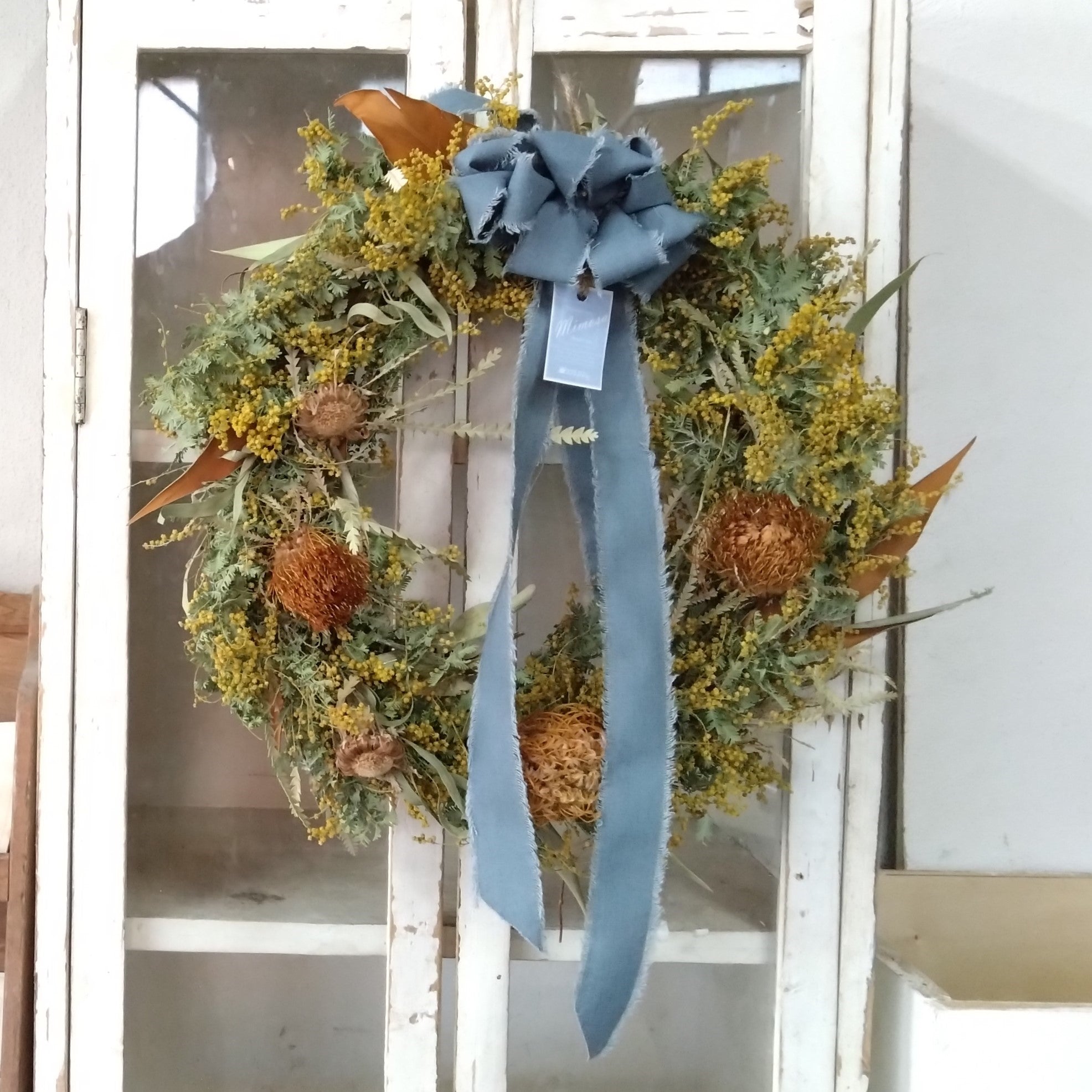 ミモザ リース 「ミモザのドライフラワーリース」Lサイズ 35cm ミモザ ドライフラワー ミモザアカシア