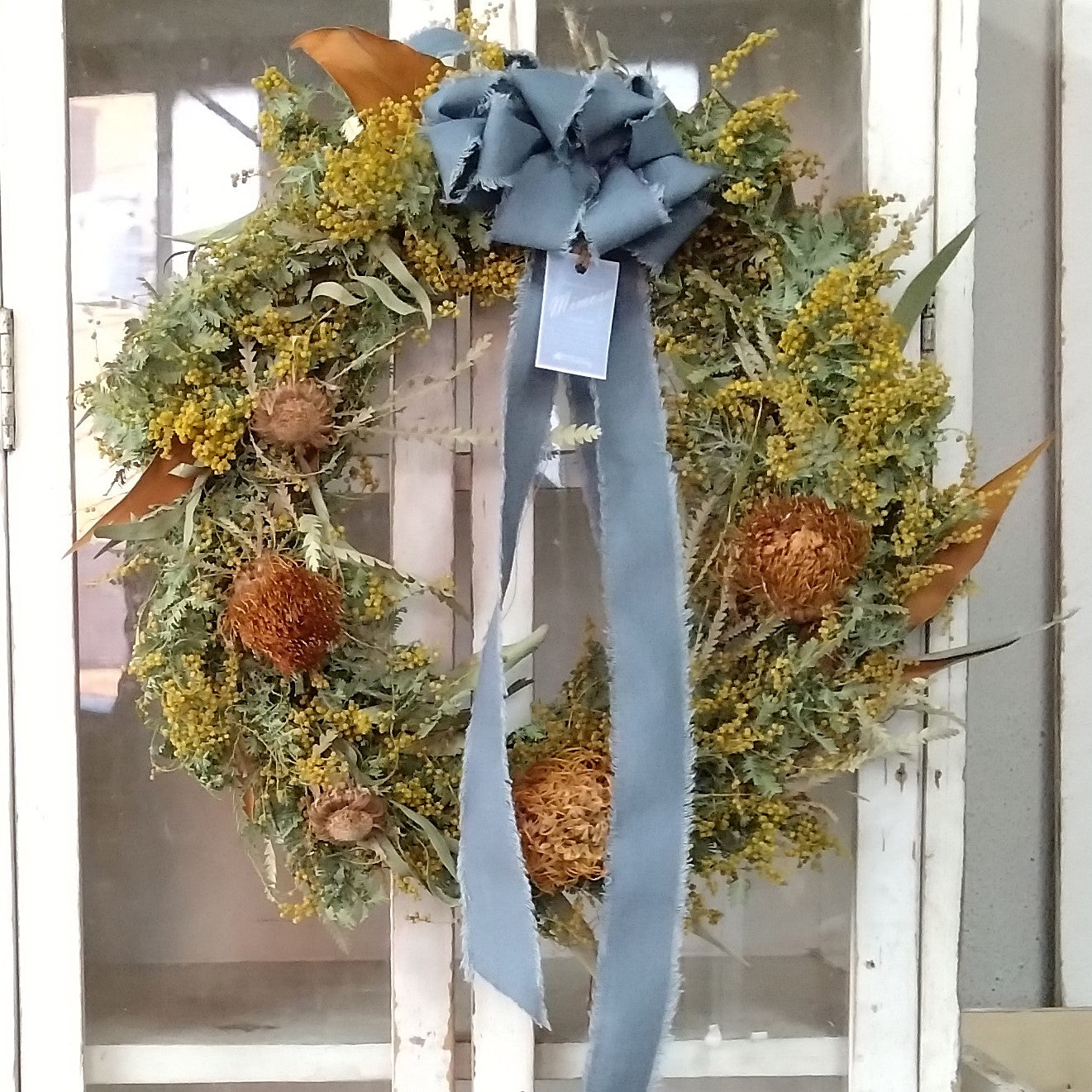 ミモザ リース 「ミモザのドライフラワーリース」Lサイズ 35cm ミモザ ドライフラワー ミモザアカシア