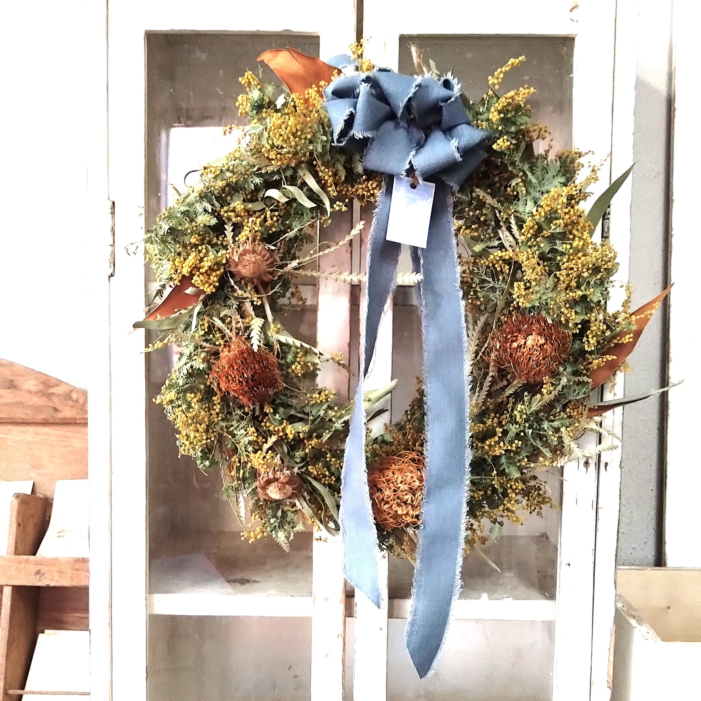 ミモザ リース 「ミモザのドライフラワーリース」Lサイズ 35cm ミモザ ドライフラワー ミモザアカシア