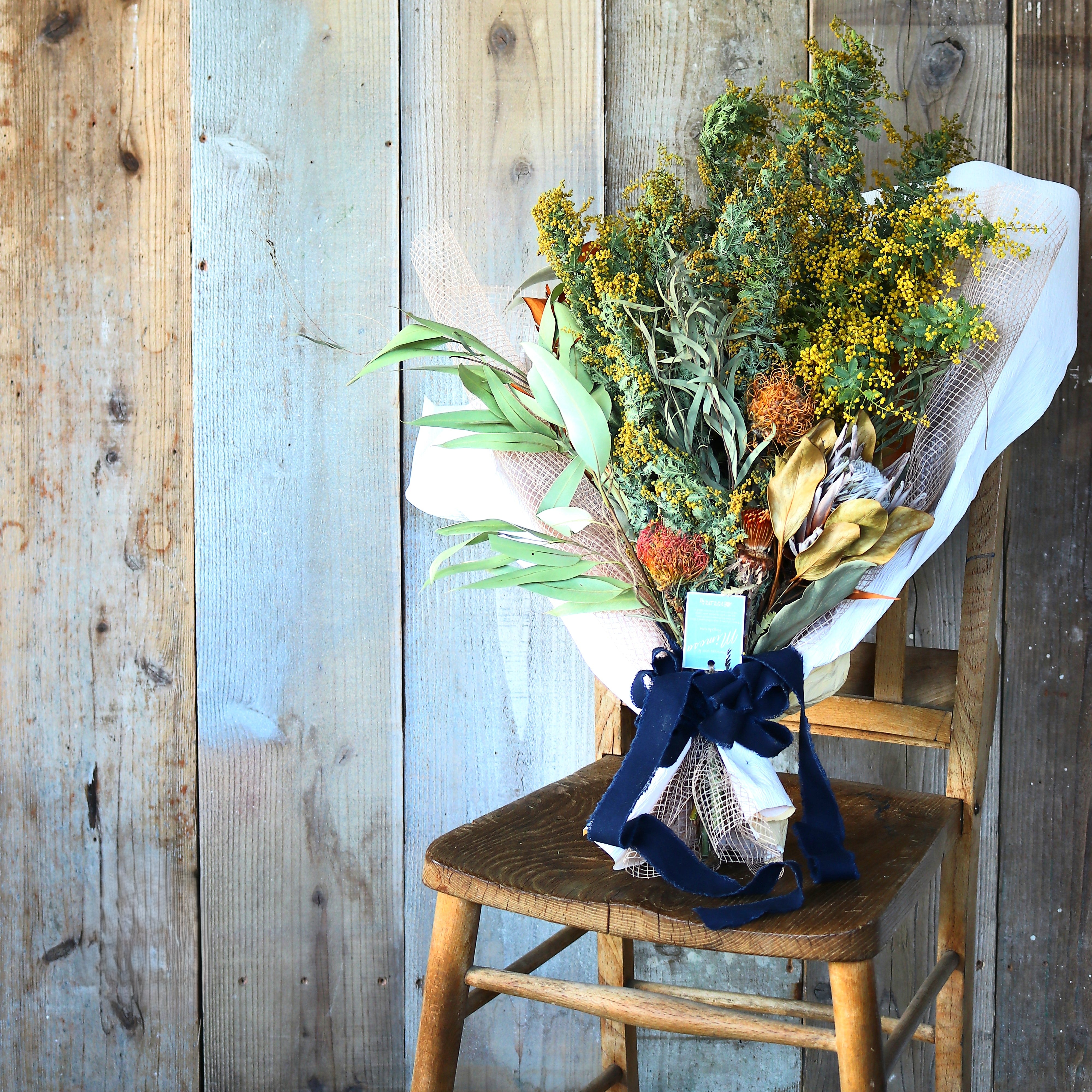 ミモザ スワッグ「ミモザの2WAYドライフラワースワッグ」Lサイズ 80cm ミモザ ドライフラワー ミモザアカシア 花束