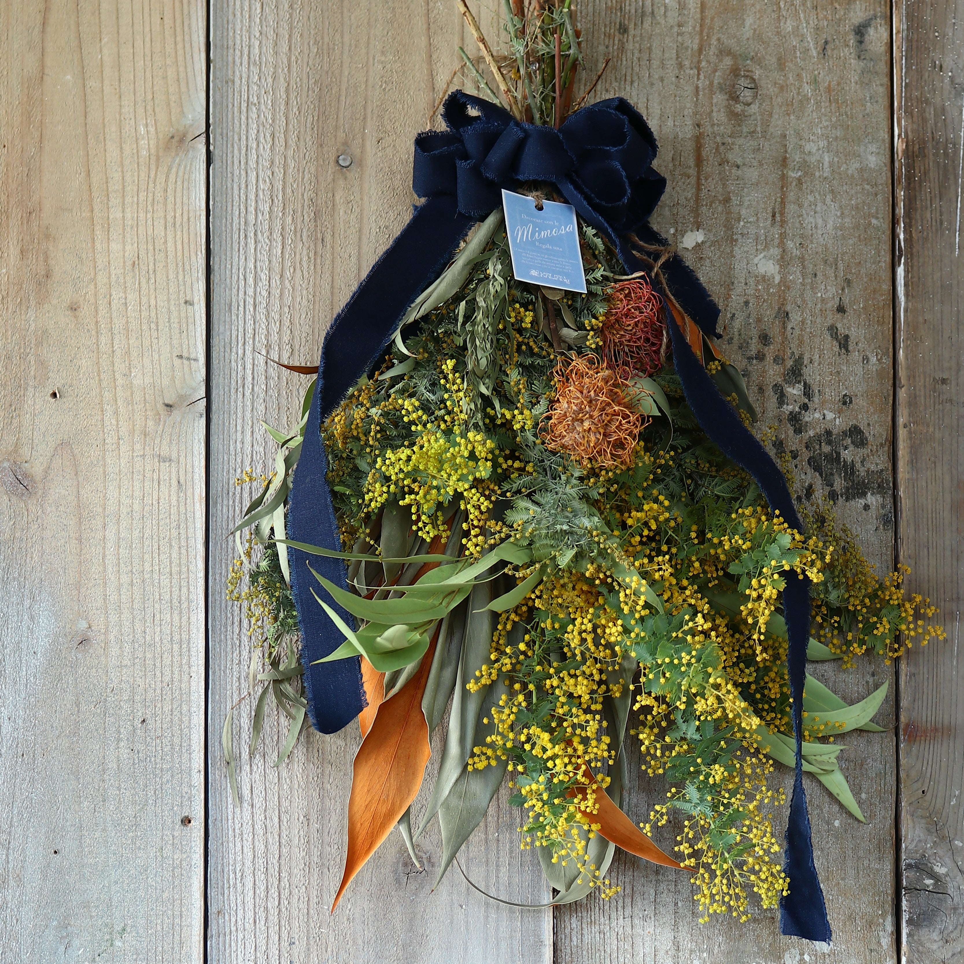 ミモザ スワッグ「ミモザの2WAYドライフラワースワッグ」Mサイズ 50cm ミモザ ドライフラワー ミモザアカシア 花束
