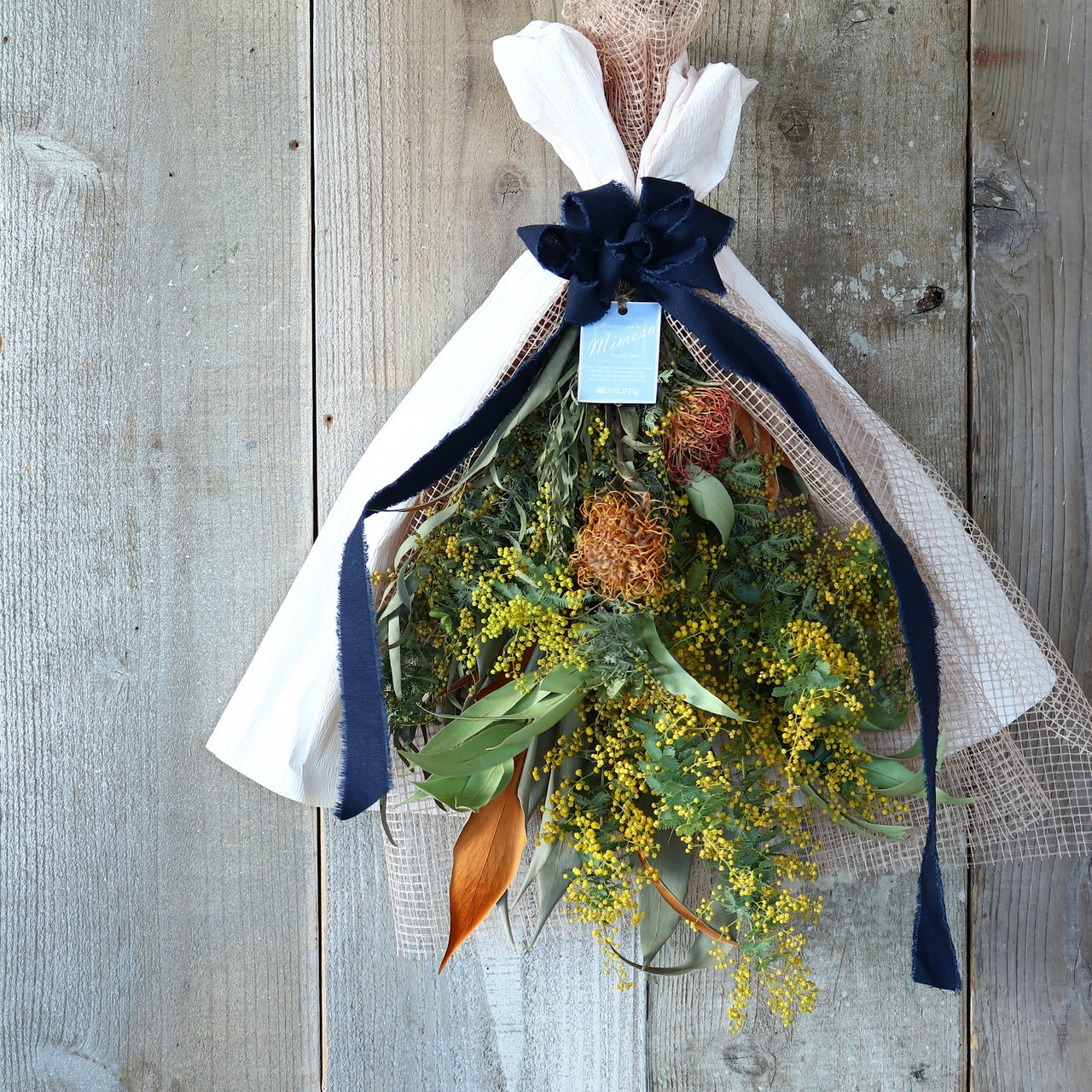 ミモザ スワッグ「ミモザの2WAYåドライフラワースワッグ」Mサイズ 50cm ミモザ ドライフラワー ミモザアカシア 花束