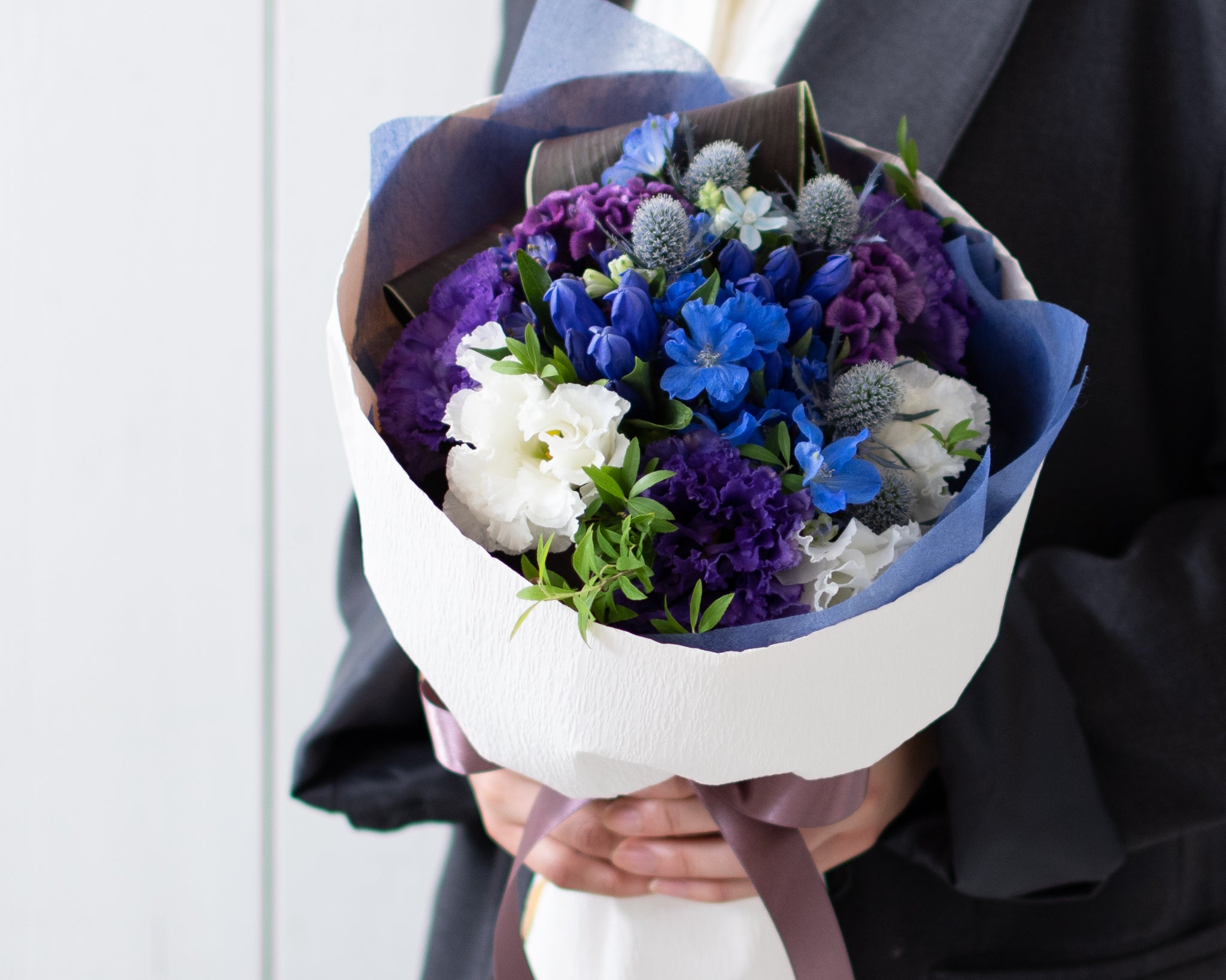 おまかせ花束 Mサイズ(ブルー・パープル)