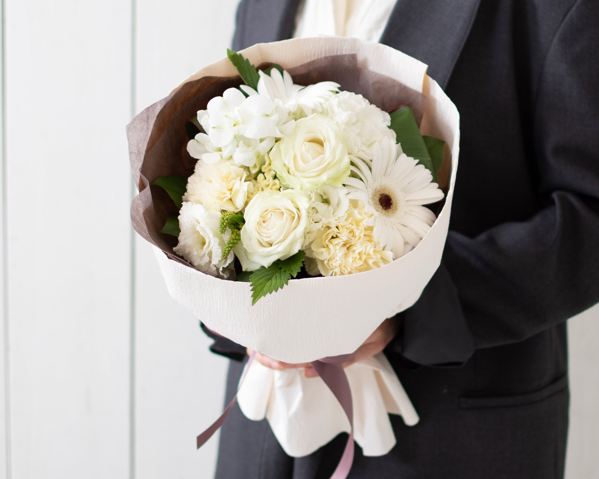 おまかせ花束 Mサイズ(ホワイト・グリーン)