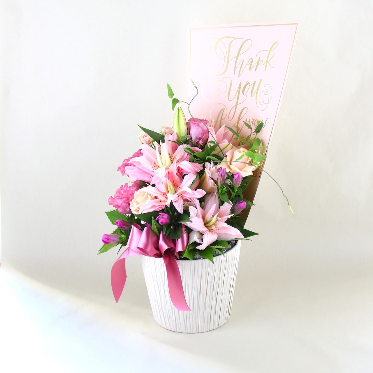 敬老の日 アレンジメント「Thank the elderly」ギフト 生花 お祝い Lサイズ ピンク系 10,000円（税抜）