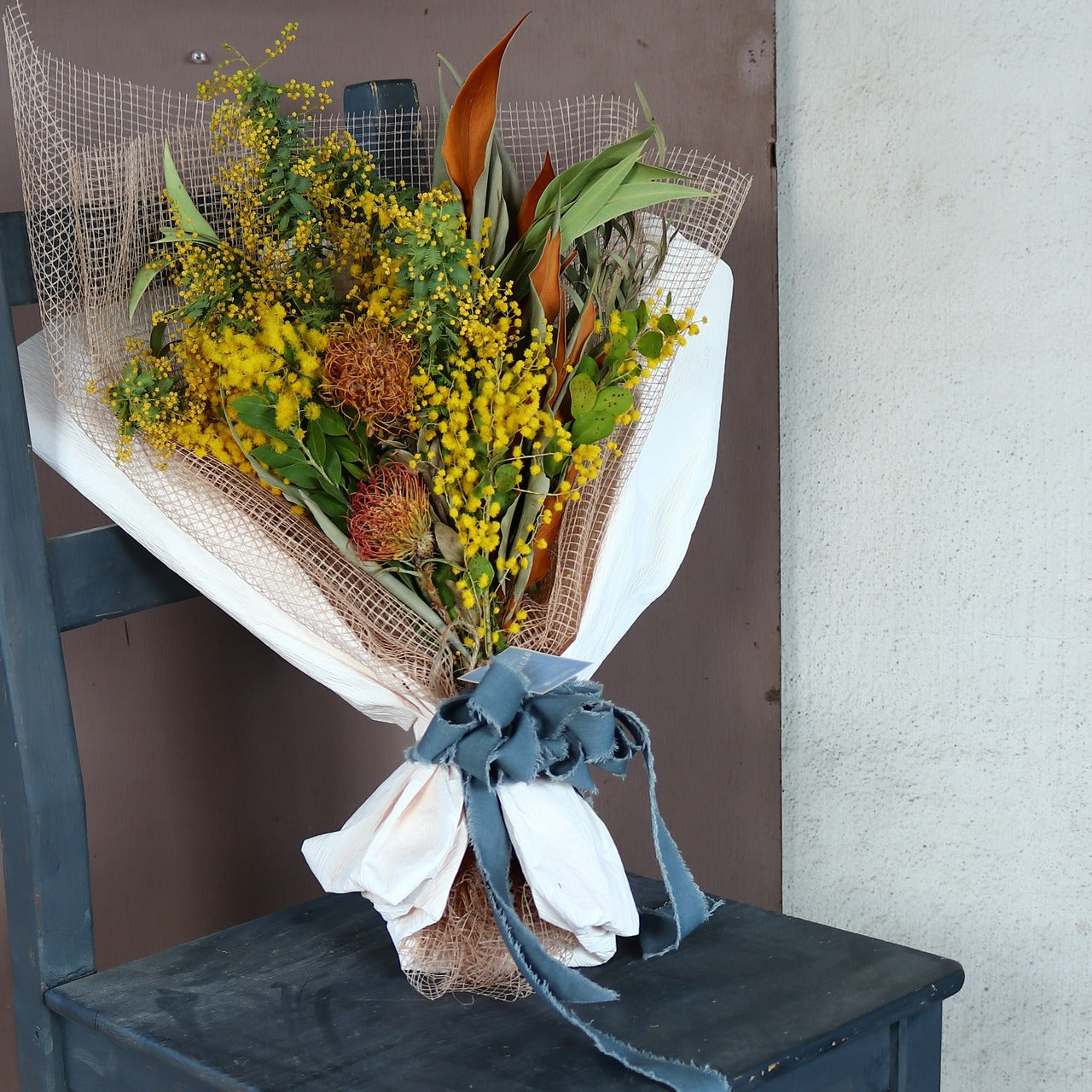 ミモザ  スワッグ「ミモザのドライフラワーになる2WAYフレッシュスワッグ」Mサイズ 50cm ミモザ フレッシュ ミモザアカシア 花束