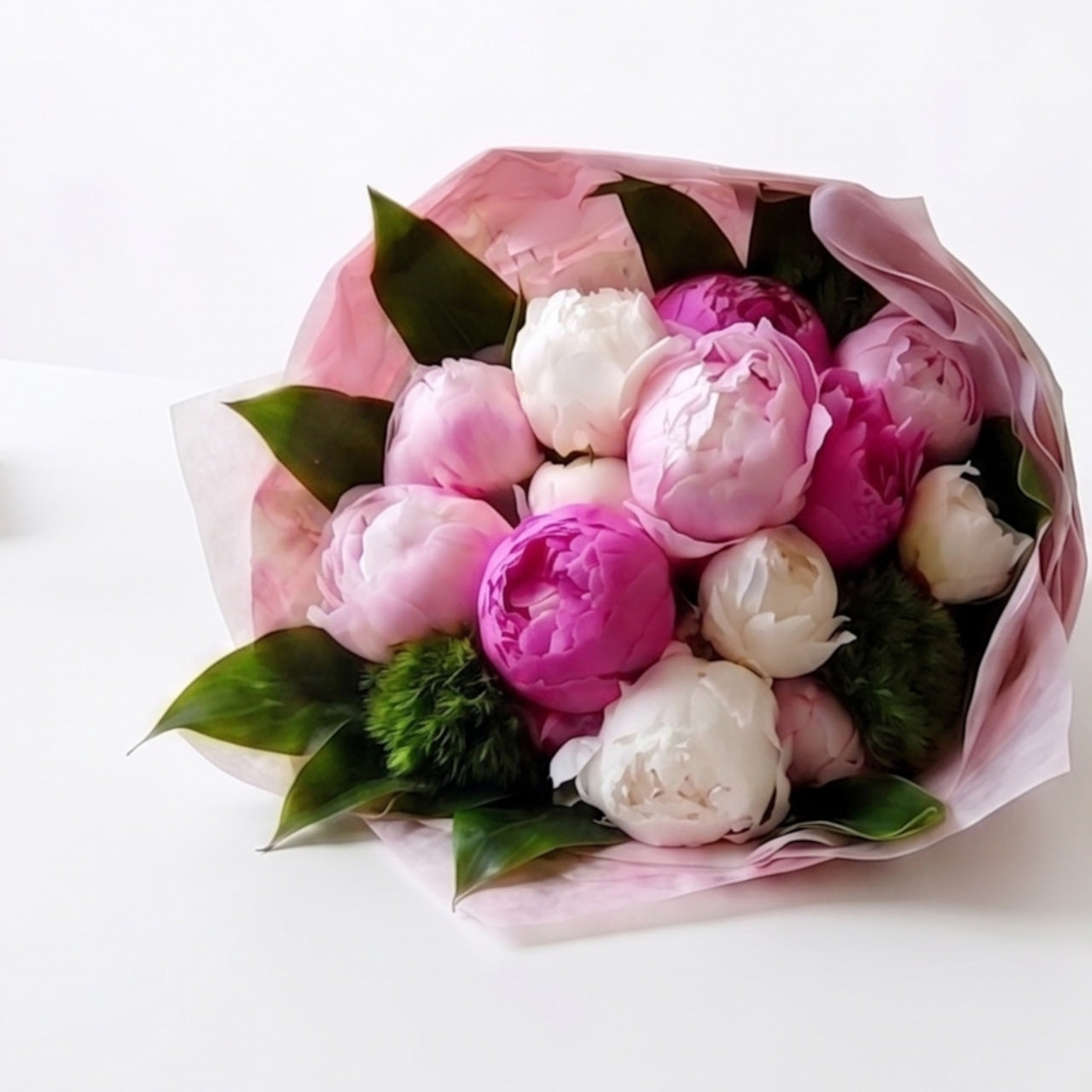シャクヤク 花束 「ピンクのシャクヤクミックスの花束」Mサイズ　送別　誕生日　退職祝い　お祝い　