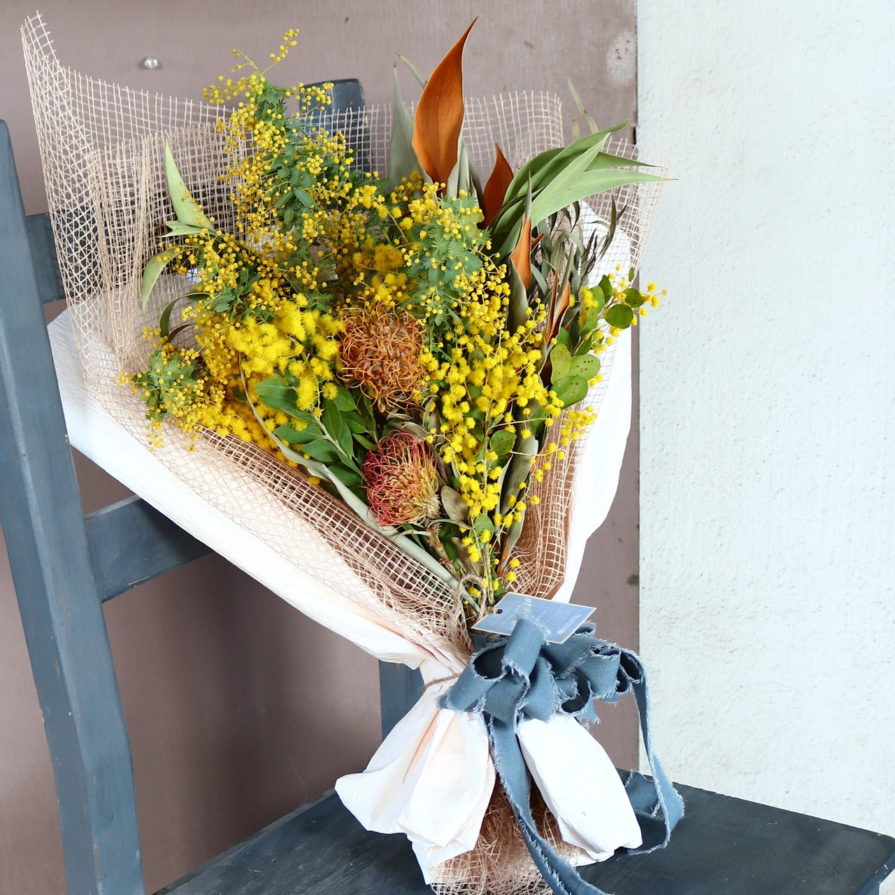 ミモザ  スワッグ「ミモザのドライフラワーになる2WAYフレッシュスワッグ」Mサイズ 50cm ミモザ フレッシュ ミモザアカシア 花束