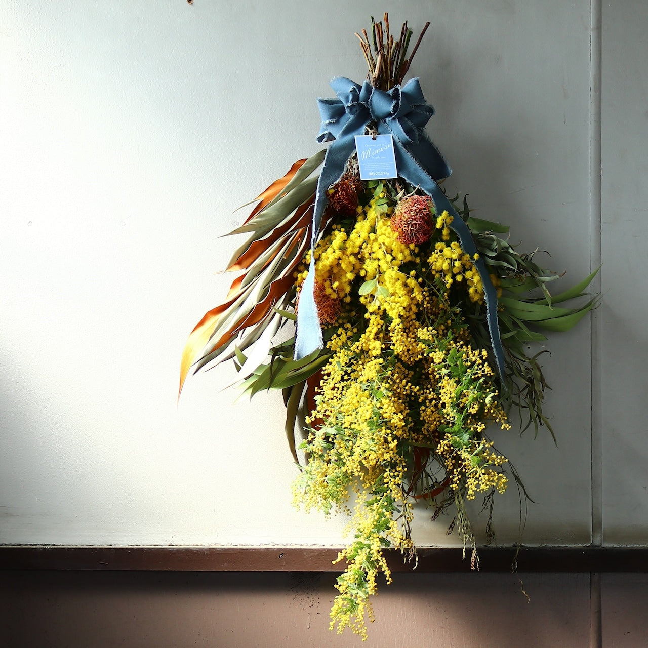 ミモザ  スワッグ「ミモザのドライフラワーになる2WAYフレッシュスワッグ」Lサイズ 80cm ミモザ フレッシュ ミモザアカシア 花束