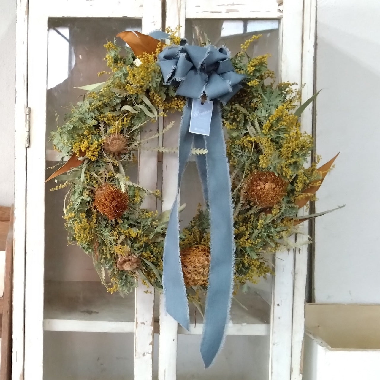 ミモザ リース 「ミモザのドライフラワーリース」Lサイズ 35cm ミモザ ドライフラワー ミモザアカシア